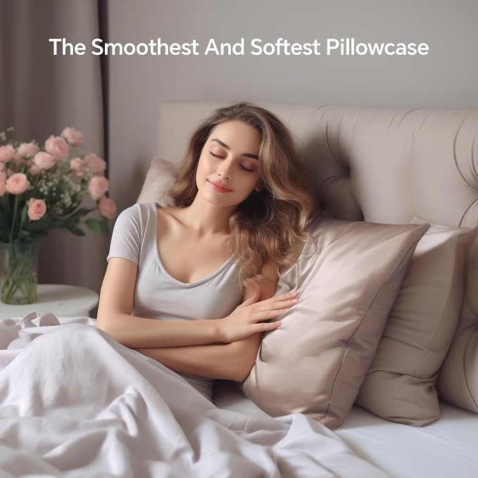INFIIXSO Mulberry Silk Pillowcase for Hair and Skin, Silk Pillow Cases Standard Size with Hidden Zipper 20x26 Inches, Ultra Smooth and Soft Cooling Pillow Cases for Hot Sleepers(Caramel, 1 Pack)