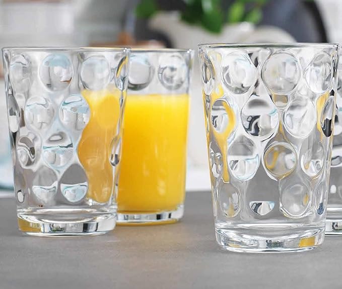 Home Essentials Juice Glasses Set Of 4 Water Tumbler Glasses Cups 7 oz Uses for Juice, Water, Cocktails, and more Beverages. Dishwasher safe…