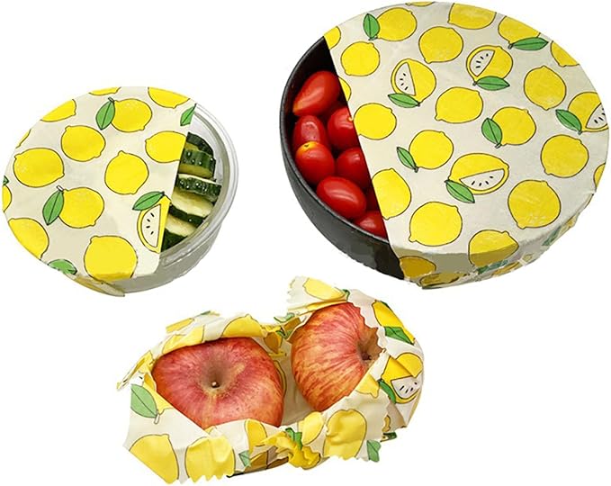 Lemon Beeswax Wraps for Food, Eco-Friendly Beeswax Food Wraps,for Camping, Outings, Outdoor Adventures