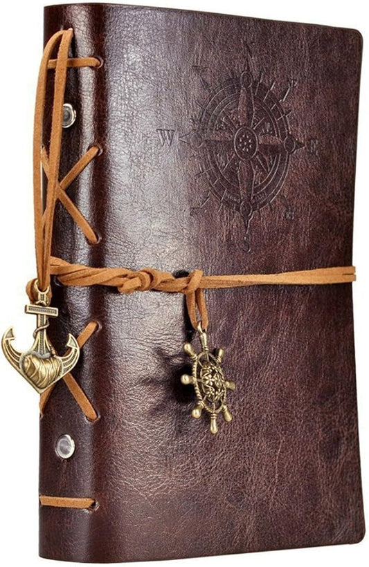 EvZ 7-Inch Refillable A6 Binder Notebook - Premium Vegan Leather Personal Planner, Eco-Friendly Journal with 6-Ring Loose-Leaf System for Writing, Business, and Creative Sketches, Coffee