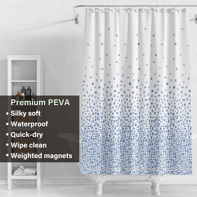 Plastic Shower Liner - Premium PEVA 4G Shower Curtain Liner with Rustproof Grommets and 3 Weighted Magnets, Waterproof Shower Curtains for Bathroom (Starry, 72" x 72")