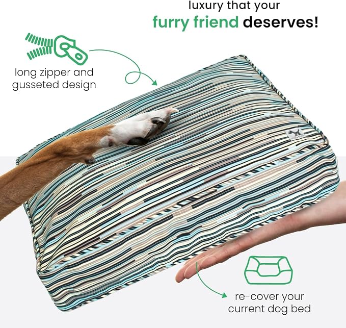 Molly Mutt Huge Dog Bed Cover - I Don’t Like Mondays Print - Measures 36" x45"x5"- 100% Cotton - Durable - Breathable - Sustainable - Machine Washable Dog Bed Cover