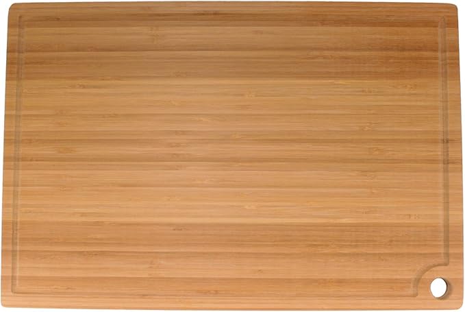 BambooMN Brand - Heavy Duty Premium Bamboo Cutting Board - 17.25"x11.75"x0.75" - Grooved - 10 Pieces