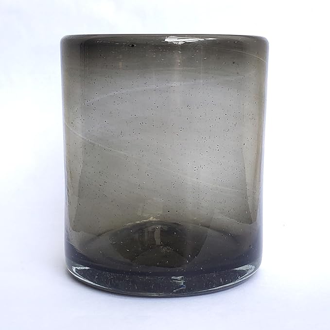Solid Humo Smoke Gray 9 oz Short Tumblers (set of 6), Recycled Glass, Lead-free, Toxin-Free (9oz Tumbler)