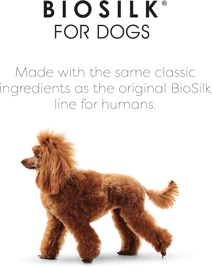 BioSilk for Dogs Silk Therapy Shampoo with Natural Coconut Oil, Moisturizing Dog Shampoo, Sulfate and Paraben Free, pH Balanced Specifically for Dogs, Made in USA, 12 Fl Oz