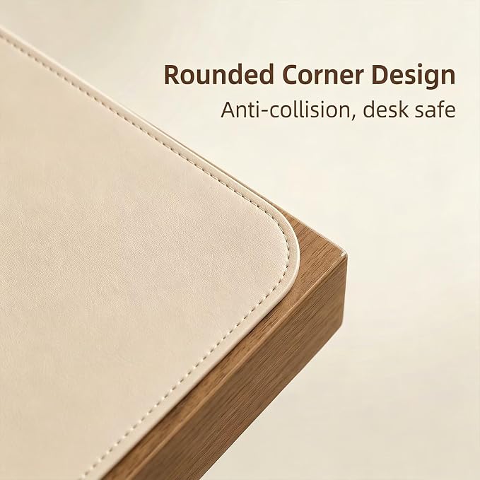 Leather Writing Desk Pad, 27.5’’x32.5” Heat Resistant Waterproof Round Edge Durable Table Protect Surface, Writing Pad Desktop Cover