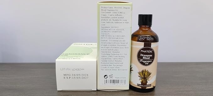 PHATOIL 3.38FL.OZ Dragons Blood Fragrance Oils for Aromatherapy, Essential Oils for Diffusers for Home, Perfect for Diffuser, DIY Candle and Soap Making, DIY Scented Products - 100ml