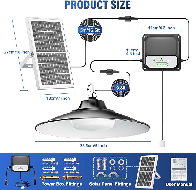 Otovoda Solar Shed Light Indoor Outdoor,2000LM Daytime Available Pendant Light with Pull String, 3 Lighting Modes, IP65 Waterproof, Dusk to Dawn Outdoor Light for Barn Home Chicken Coop Gazebo Garage
