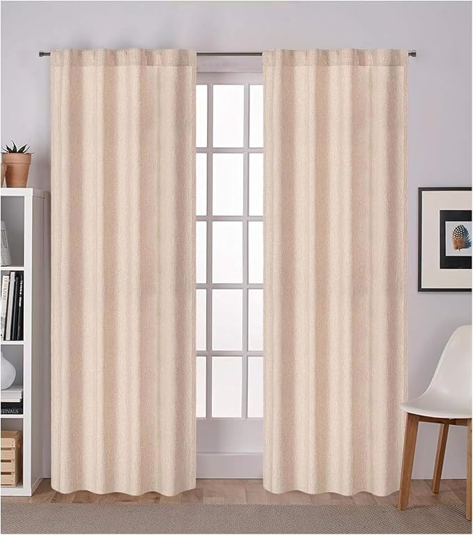 Bedding Craft Natural Flax Linen Drapes Set of 2, 50x108 Inch | Linen & Cotton Mix, Living Room & Bedroom, Privacy & Light Control, Elegant Rustic to Modern Style