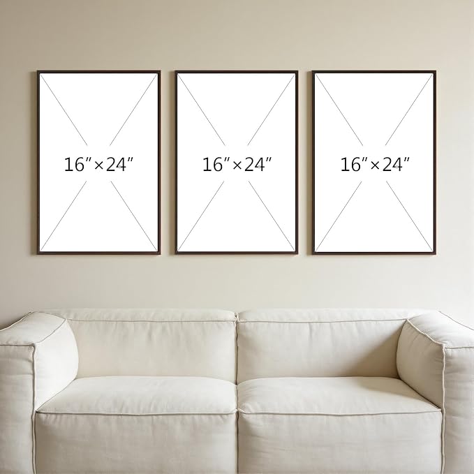 Large 3D Textured Wall Art for Living Room, Set of 3 Wabi Sabi Abstract Sandstone Relief Artwork with Solid Catalpa Wood Frame, Minimalist Triptych Pictures for Hallway Entryway, Sand Beige, 16x24 In