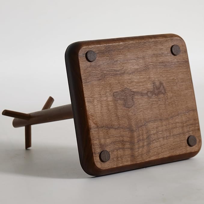 Black Walnut Solid Wood Key Dish Bowl for Entryway Table Square Tray With 3 Hooks, Open Storage for Keys, Wallet, Jewelry (Walnut, Square)
