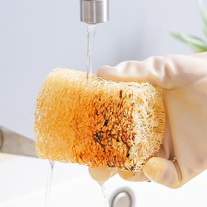 100% Natural Loofah Exfoliating Sponge (3 Pack) - Loofah Body Scrubber - Loofah Sponge - Organic Loofah - Exfoliating Body Sponge - Biodegradable Loofah - Bath Luffa Sponges - Exfoliating Loofah Pad