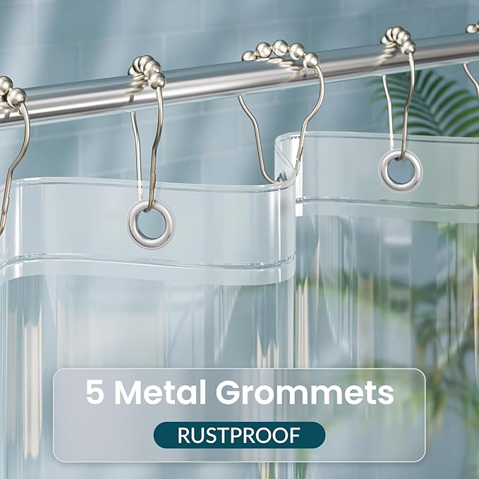 Titanker Stall Shower Curtain Liner, 32x72 Clear Shower Liner PEVA Lightweight Inside Shower Curtains for Bathroom with Magnets and Grommet