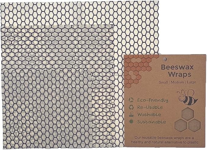 Honeycomb Beeswax Wrapping Paper Cloth 3 PCS Set Degradable for Food Preservation Packaging for Wrapping Bread Swiches