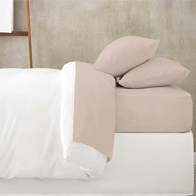 MakeMake Organics Organic Twin Fitted Sheet Set GOTS Certified Organic Cotton Fitted Sheet with 1 Pillowcase Ultra Soft Non Toxic Breathable Hypoallergenic (40"X76", Pecan)