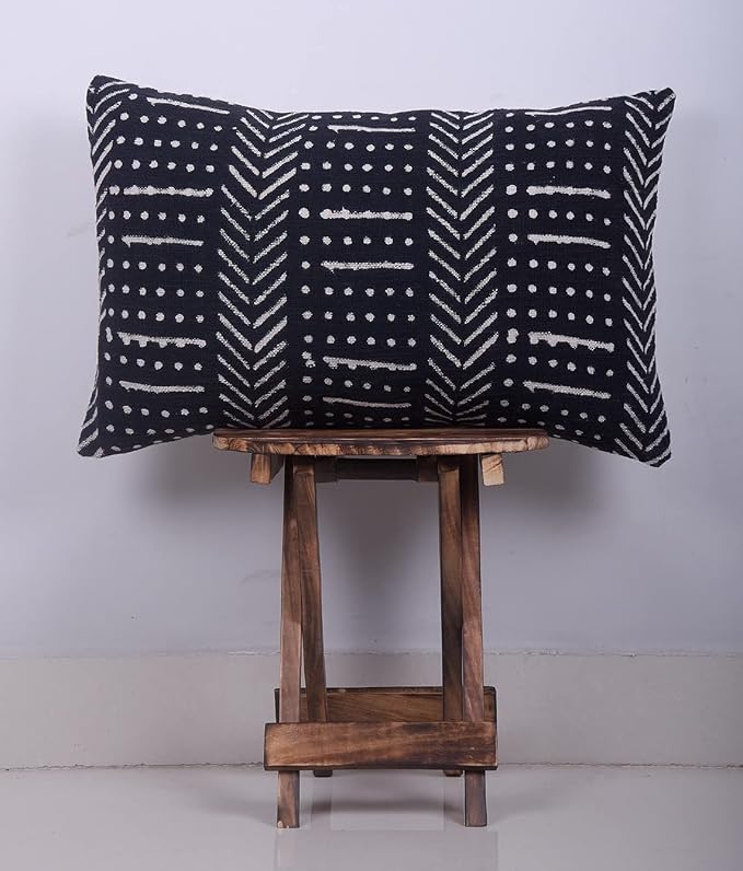 Trade Star Decorative Cushion Cover 100% Cotton Pillow Cover Geometric Oblong Ethnic Body Pillow Case Tribal Farmhouse for Home Decor 14x22 Inches