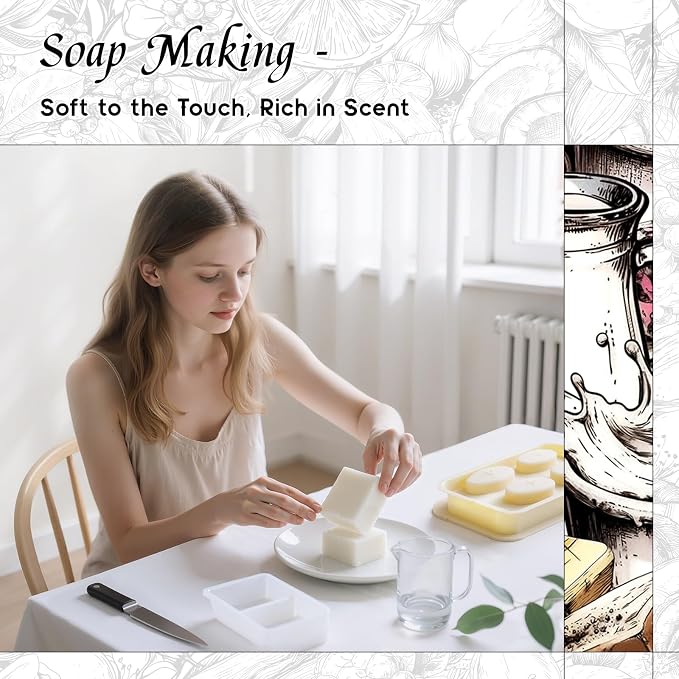 HIQILI Pure Milk Fragrance Oil for Soap Making & Body Wash - 1 Fl Oz | Long-Lasting Scent, Suitable for Home Diffuser, Making Candle, Scrub, Skin Product, Pet Safe, Graduated Dropper Included