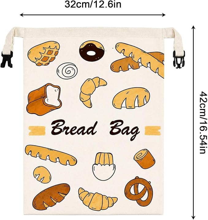 Beeswax Bread Bags for Sourdough Reusable Loaf Freshness Keeping Pouch | Sourdough Storage Bread Bag for Bakers Baking Bakery Kitchen Camping Picnic Cafe Home Food Fruit