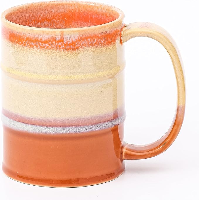 Coffee Mug, 22 oz Beer Mugs Large Ceramic Coffee Mug Tea Cups, Handmade Mug with Big Handle for Office and Home, Dishwasher and Microwave Safe (Orange)