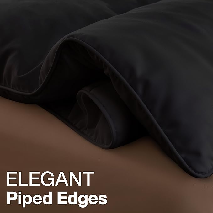 Utopia Bedding Queen Comforter Duvet Insert, Quilted Black Comforter with Corner Tabs, Box Stitched Down Alternative Comforters Queen Size 88 x88 inches