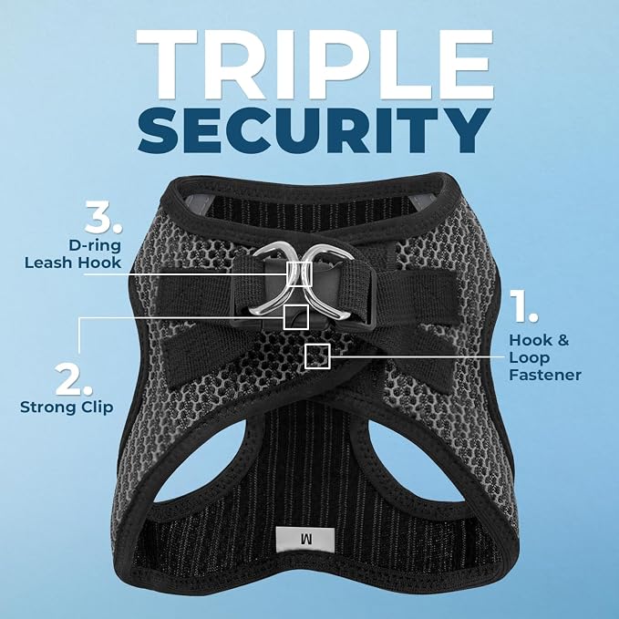 Best Pet Supplies Voyager Step-in Air All Weather Mesh Harness and Reflective Dog 5ft Leash Combo with Neoprene Handle, for Small, Medium and Large Breed Puppies - Set (Gray 2-Tone), X-Small