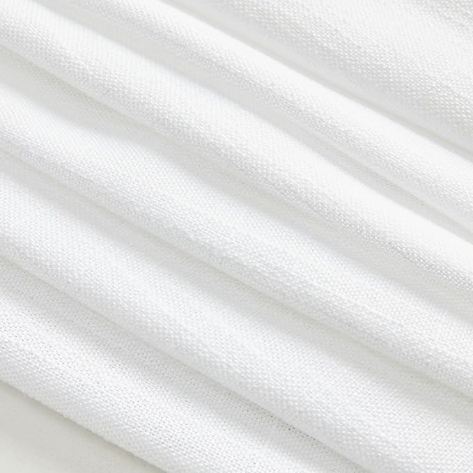 MYSKY HOME French Door Curtains for Closet Doorways, Window White Cotton Sheer Drapes Light Filtering Cute Curtain Panels Elegant Look for Classroom/Guestroom, 50" x 72", White, 2 PCs
