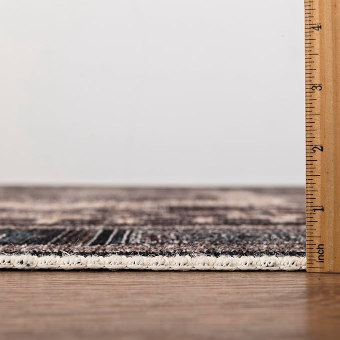 Keen Home Design 48"x72" Rug - Machine Washable Area Rug with Non-Slip Backing, Ideal for Living Room, Dining Room, Bedroom - Vintage, Easy Clean, Durable, Low Pile Rug - (4' x 6')