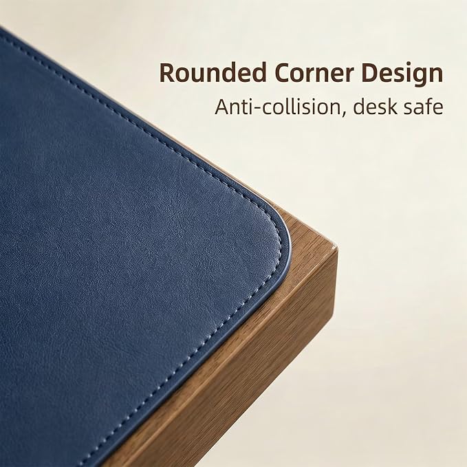 Desk Mat 13.5" x 20.1", PU Leather Table Pad Protector, Non-Slip Large Mouse Mat for Desktop, Waterproof Computer Surface, Office Desktop Cover for Keyboard Mouse, Workspace Writing Pad