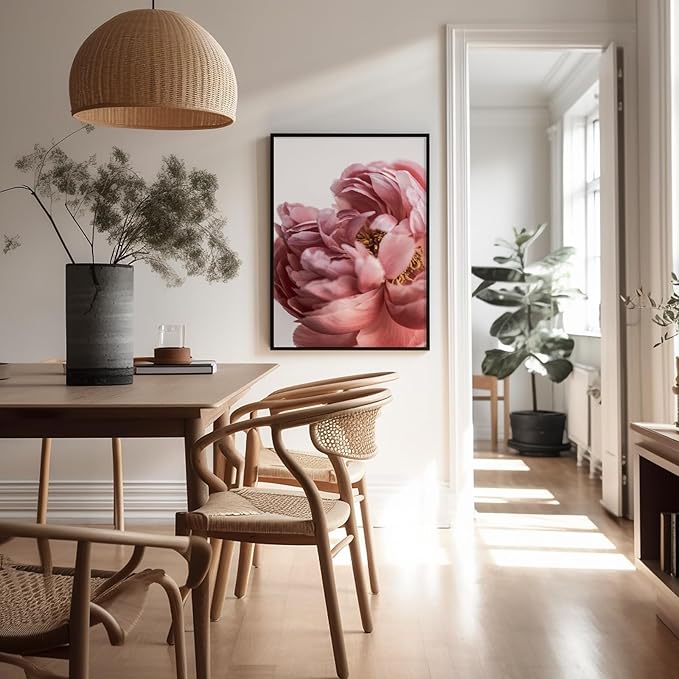 Monem Art Blush Pink Peony Print - Minimalist Floral Photography Poster - Wall Decor for Living Room, Bedroom or Office - 30x40 Unframed Wall Art by Mareike Bohmer