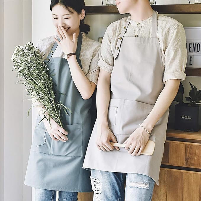 Art Aprons for Painting Pottery Ceramics, Mens Women Kitchen Cooking Aprons Waterproof Green