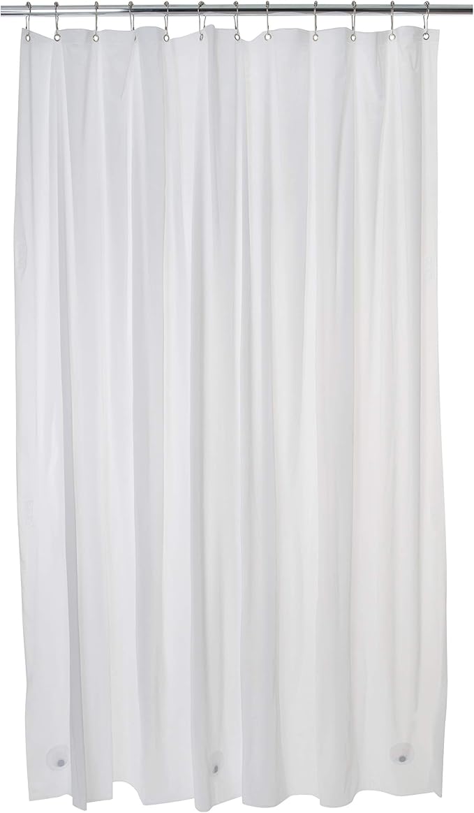 Bath Bliss 2 Pack PVC Heavy Weight Shower Curtain Liner | 4G | 70" x 72" |Rust Resistant Copper Grommets | Magnetic Hem | White