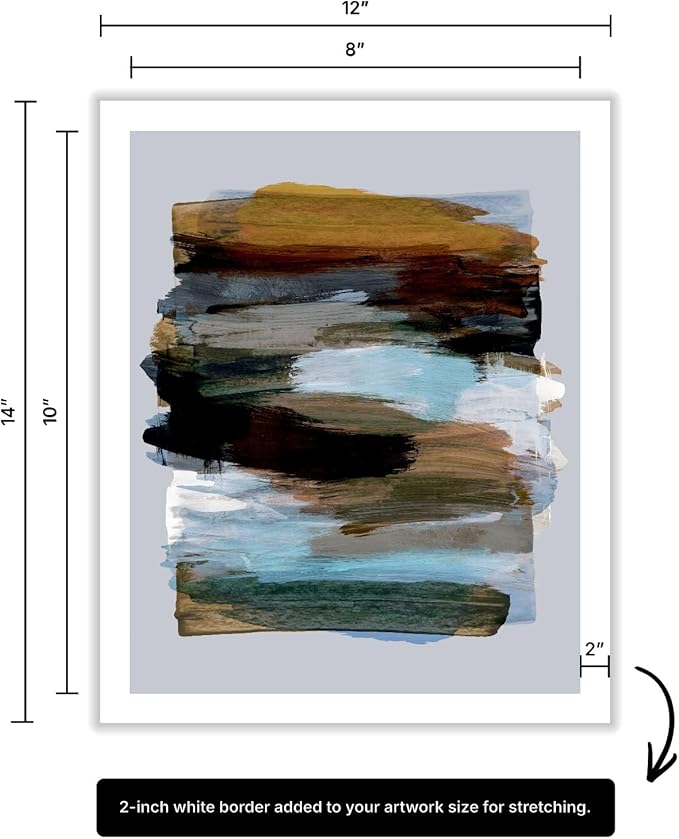 Monem Art Abstract Earth Tone Brushstroke Print - Modern Painterly Art Poster - Wall Decor for Living Room, Bedroom or Office - 8x10 ROLLED CANVAS Wall Art by Mareike Bohmer