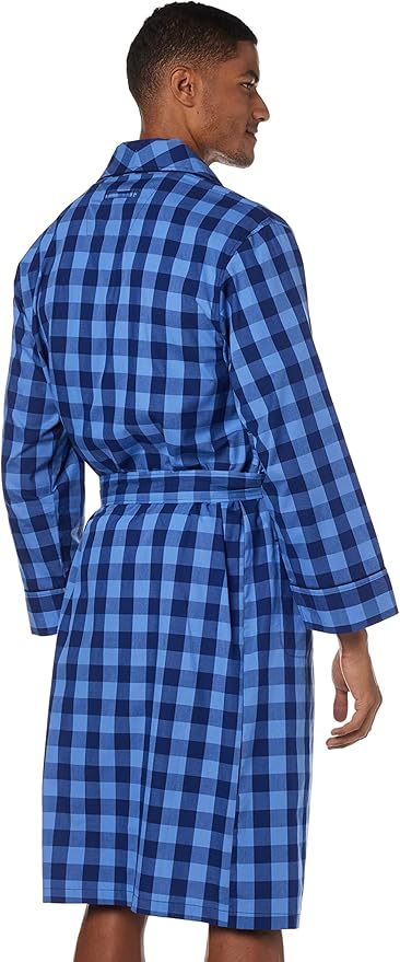 Nautica mens Long Sleeve Lightweight Cotton Woven Robe