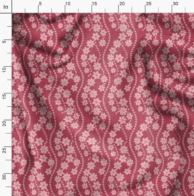 Soimoi Lightweight Velvet Fabric - Pink - Floral Print, Unstitched Material - 58" Wide, Perfect Fabric for Upholstery, Fashion and Craft Projects, 1 Yard