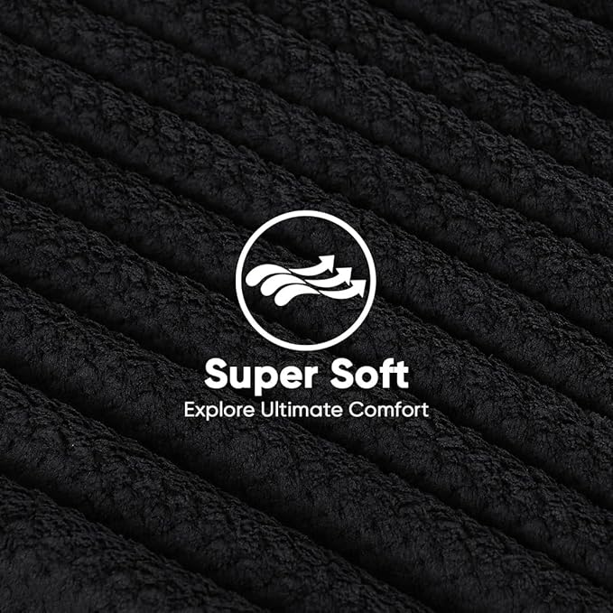 HOMEXCEL 5 Pack Large Microfiber Hair Towel Wrap for Women, Black- 40 x 20 inches Super Soft, Fast Drying Turbans for Long, Thick, Curly Hair - Anti Frizz Wrap with Elastic Strap