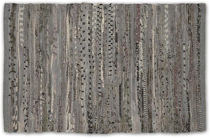 DII Chindi Home Collection Handwoven Multicolor Area Rag Run, 20x31.5, Gray