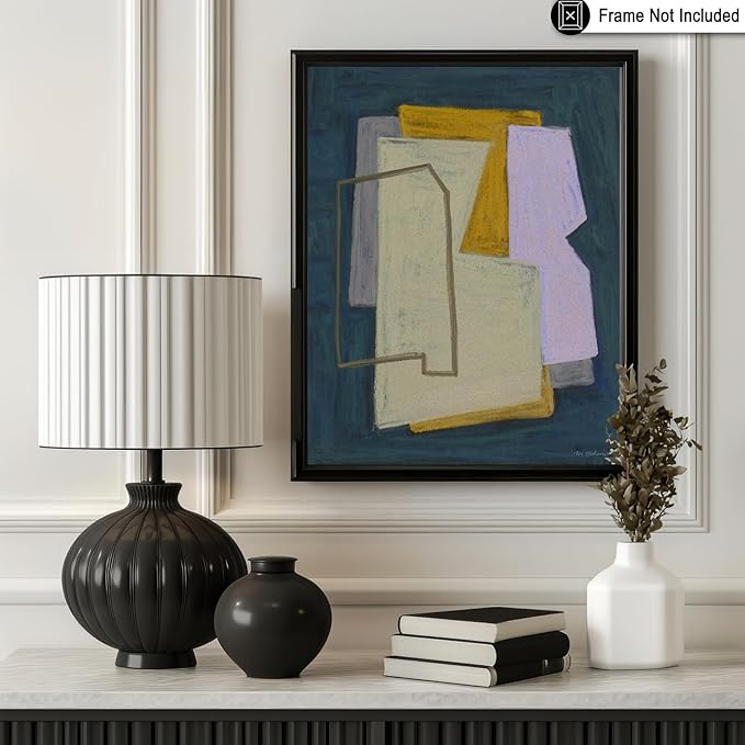 Monem Art Geometric Abstract Painting Print - Modern Minimalist Shapes Art Poster - Wall Decor for Living Room, Bedroom or Office - 18x24 Unframed Wall Art by Mareike Bohmer