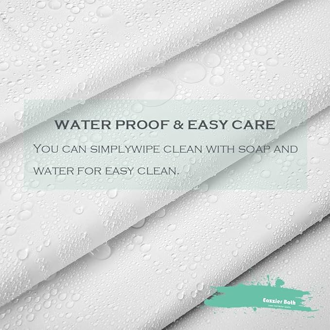 White Plastic Shower Curtain Liner, 72x72 Inch Thin Lightweight Plastic Bathroom Shower Showroom Inner Curtain with Rustproof Metal Grommet Holes and Weighted Magnets