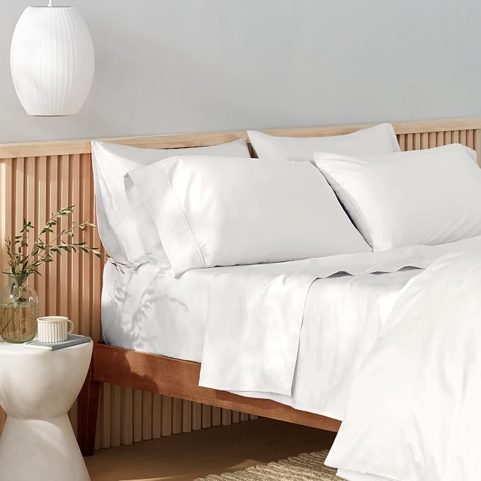Amazon Aware 100% Organic Cotton 300 Thread Count Pillowcase, Standard Set, King, White, 2 Pack, 40" x 20"