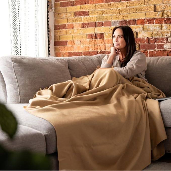 Arcturus Bighorn 100% Virgin Wool Blanket | Heirloom-Quality Wool Bedding for Home & Cabin | Warm, Thick & Durable (Queen Size, Flax)