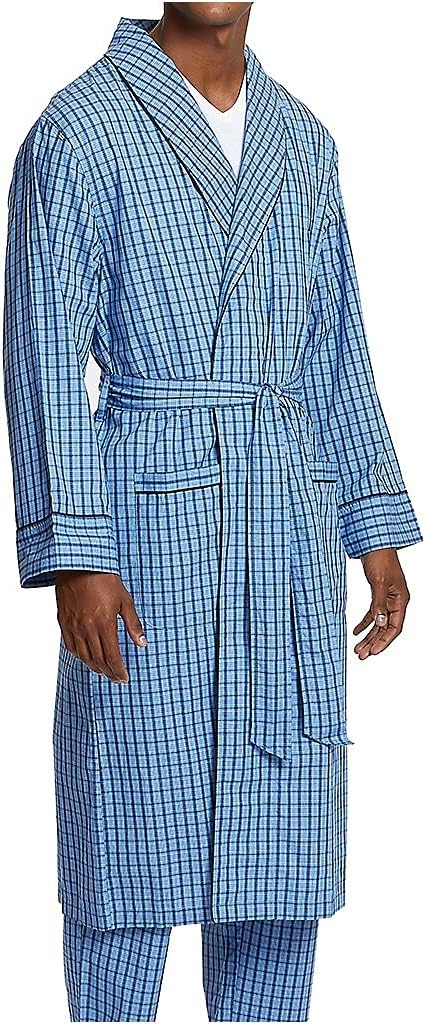 Nautica mens Long Sleeve Lightweight Cotton Woven Robe