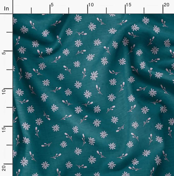 Soimoi Floral Print - Green, Moss Georgette Fabric Material - 42 Inch Wide, 1 Yard, Unstitched Versatile Fabric for Dresses, Skirts, Blouses, Drapery Projects