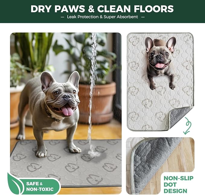 FXW Washable Pee Pads for Dogs, Leak-Proof & Non-Slip, Specifically Designed for Whelping Box, 39" Round, Khaki, 1 Pack