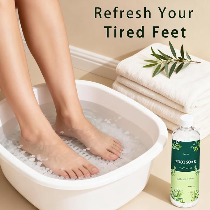 Tea Tree Oil Epsom Salt Foot Soak Foot spa Odor Scent,Dry Foot,Callus,500g | Cleansing,Soothing,Organic Natural ingredient for improved irritated,Dry Cracked, Tired Feet, Stubborn Foot Odor Elimination