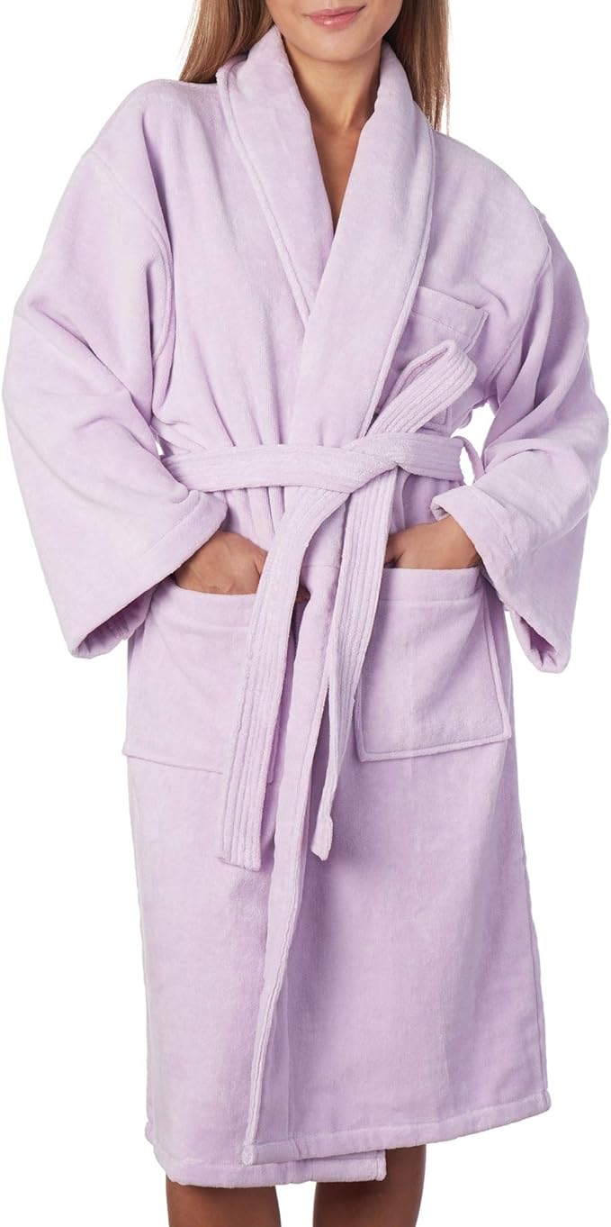Alpine Swiss Blair Womens Cotton Terry Cloth Bathrobe Shawl Collar Velour Spa Robe
