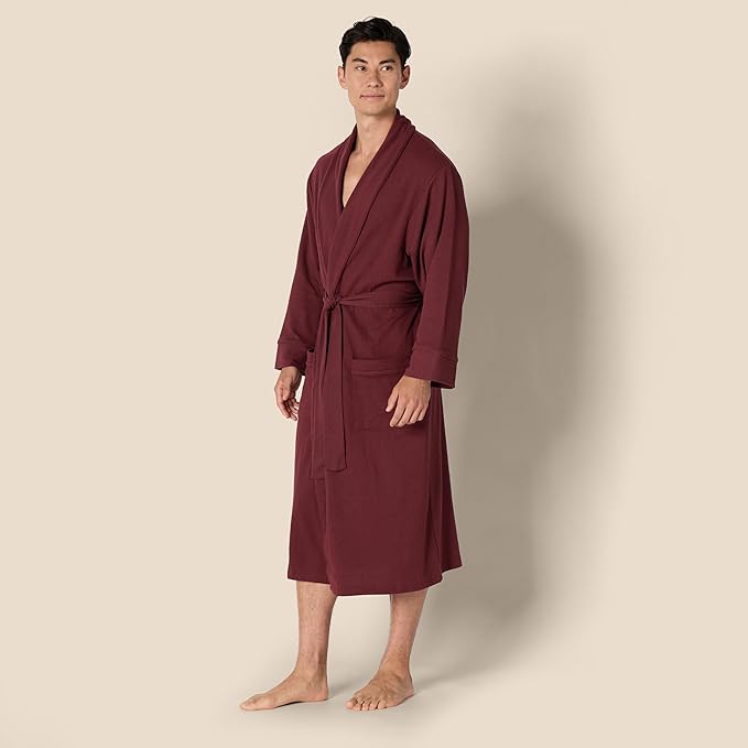 Amazon Essentials Men's Lightweight Cotton Waffle Bathrobe (Available in Big & Tall)