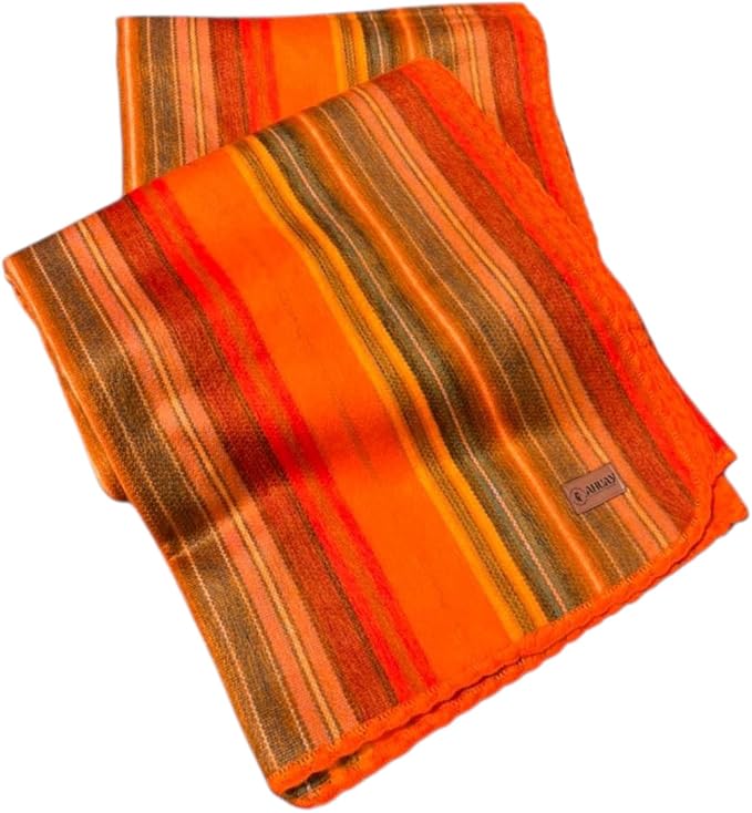 Alpaca Wool Throw Blanket 95" x 65", Orange, Queen | Ultra-Soft, Warm & Breathable, Hypoallergenic, Non-Itchy, Lightweight