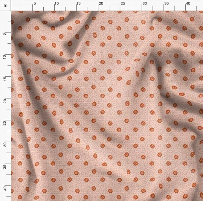 Soimoi Heavyweight Cotton Canvas Fabric Material- 56 Inch Wide, Orange- Floral Print, Ideal for Making Durable Tote Bags, Backpacks, Jackets, Upholstery, Cushions, Outdoor Furniture Covers, 1 Yard
