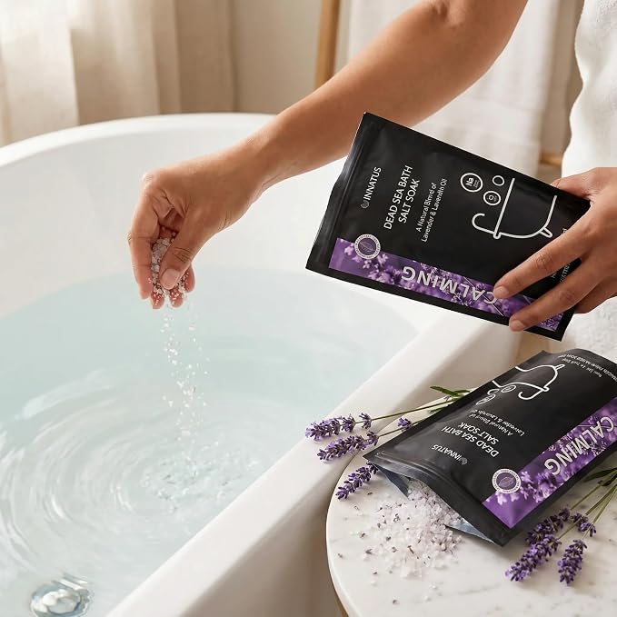Dead Sea Soothing Bath Salt Soak with 21 Minerals – Relaxing, Detoxifying, and Nourishing for Skin – 14oz, Infused with Essential Oils – Rejuvenate Mind & Body. (Lavender)