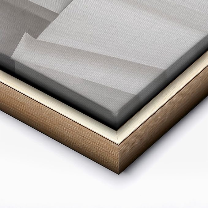 Monem Art Minimalist Folded Paper Texture Print - Neutral Abstract Modern Art Poster - Wall Decor for Living Room, Bedroom or Office - 16x20 Silver Framed CANVAS Wall Art by Mareike Bohmer